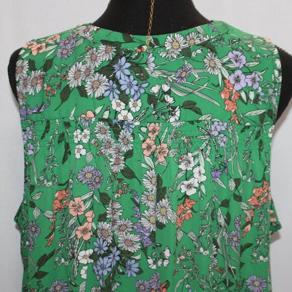 Dalia Green Floral Sleeveless Top - Picture 7 of 13